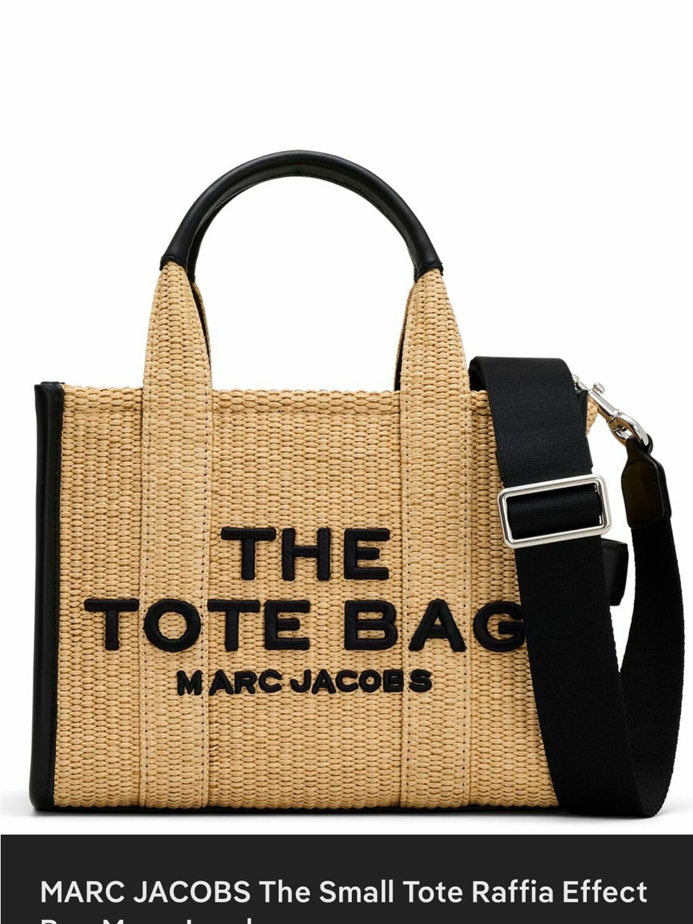 Marc Jacobs Natural Raffia Effect Small Tote Bag